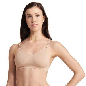 Capezio dance nude bra / clear straps / M